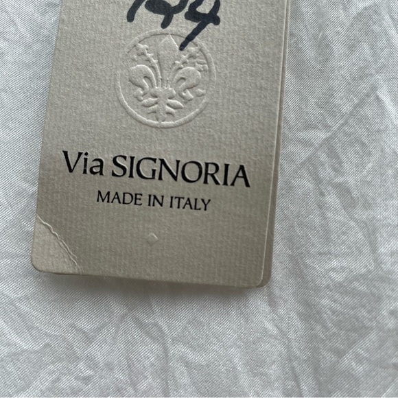 VIA SIGNORIA Top Womens S Ivory 100% Silk Lace Trim‎ Lined  Fairy Italy Made NEW - Picture 7 of 16